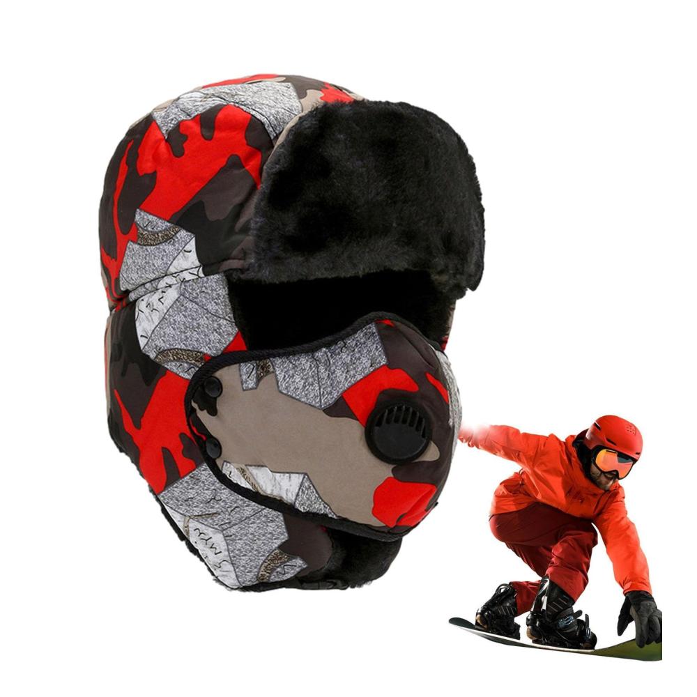 Winter Trapper Skimütze - Winddichte Unisex-Bombermütze mit Ohrenklappen für Outdoor-Aktivitäten | Warme Jagdmütze zum Radfahren Wandern und Snowboarden