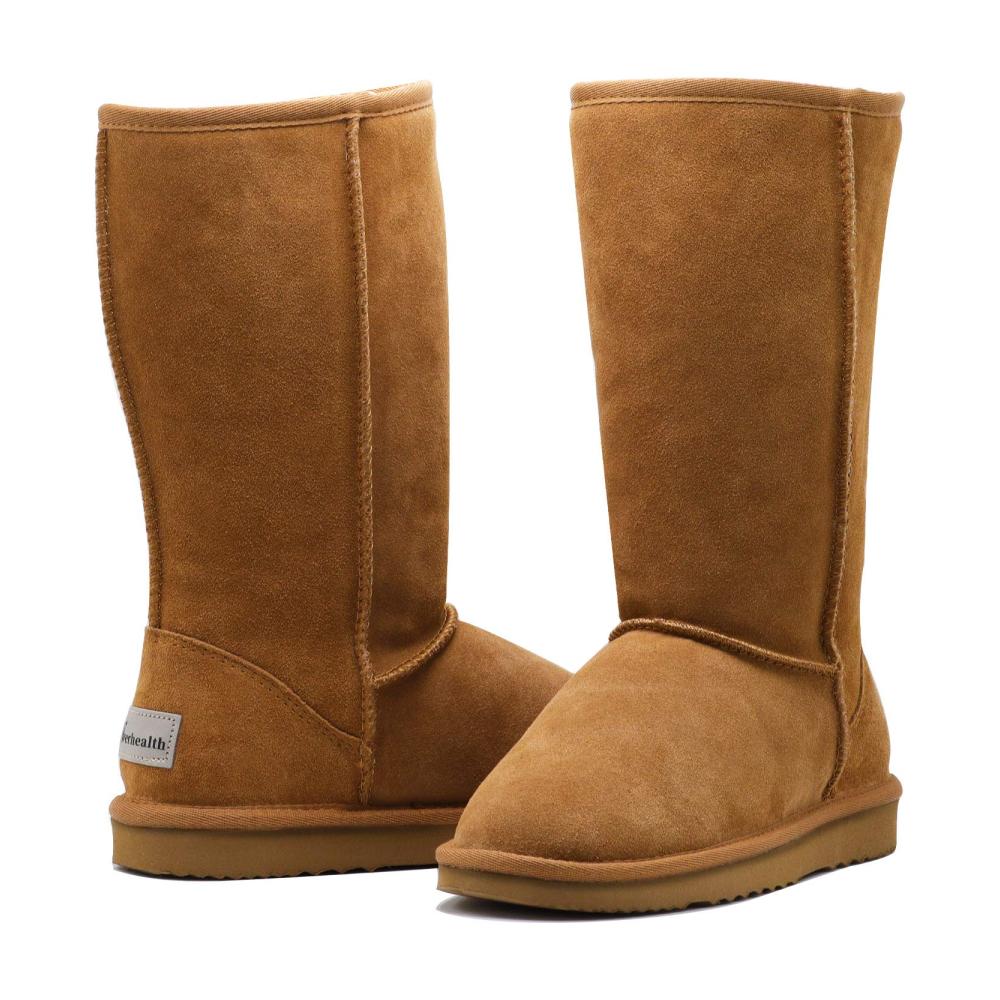 Winterstiefel Damen Wasserdichte Schneeschuhe aus Leder mit Pelzfutter - Klassisch und Stilvoll