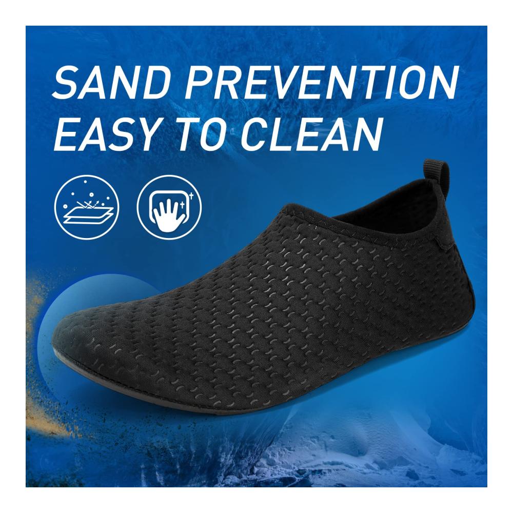 Aqua Schuhe - Wasserschuhe Damen Herren Strandschuhe mit Neopren Barfussschuhe für Surfen und Schwimmen - Schwarz 902 EU
