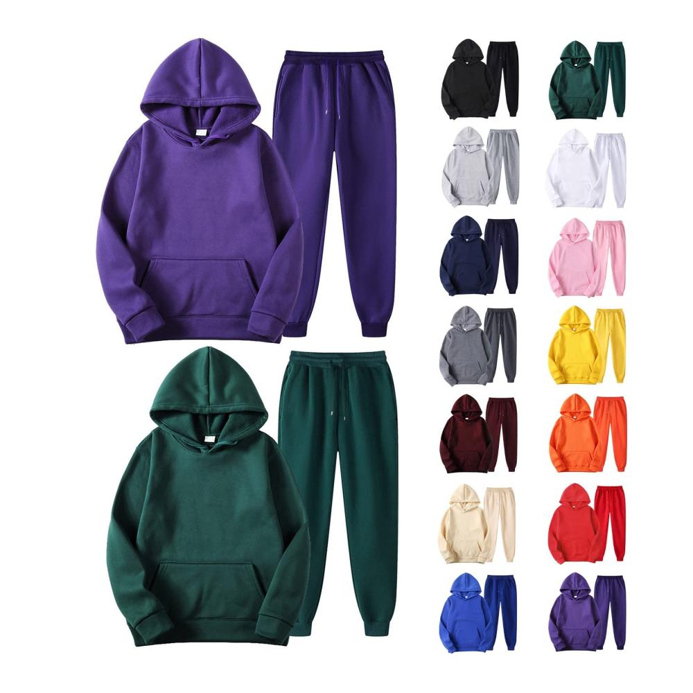 Herren Trainingsanzug Set Herbst/Winter Kapuzenjacke & Jogginghose - Sportlicher 2-Teiler