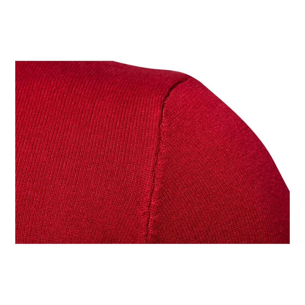 Herren Feinstrick Rollkragenpullover - Slim Fit Langarm Pullover mit Grobstrick Details