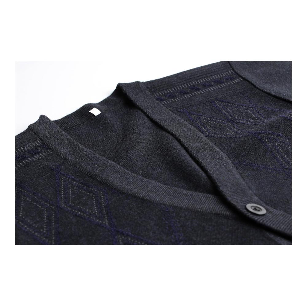 Herren Strickjacke Herbst Winter - Klassisch Warme V-Feinstrick Cardigan mit Taschen & Knöpfen