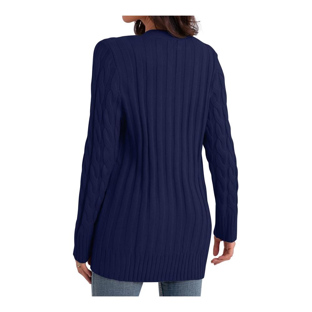Damen Strickjacke mit Knöpfen elegant gestalteter Strickmantel für Herbst/Winter von GRECERELLE – Lange Cardigan mit Taschen übergroßer Pullover für stilvolle Strickwaren im Frühling