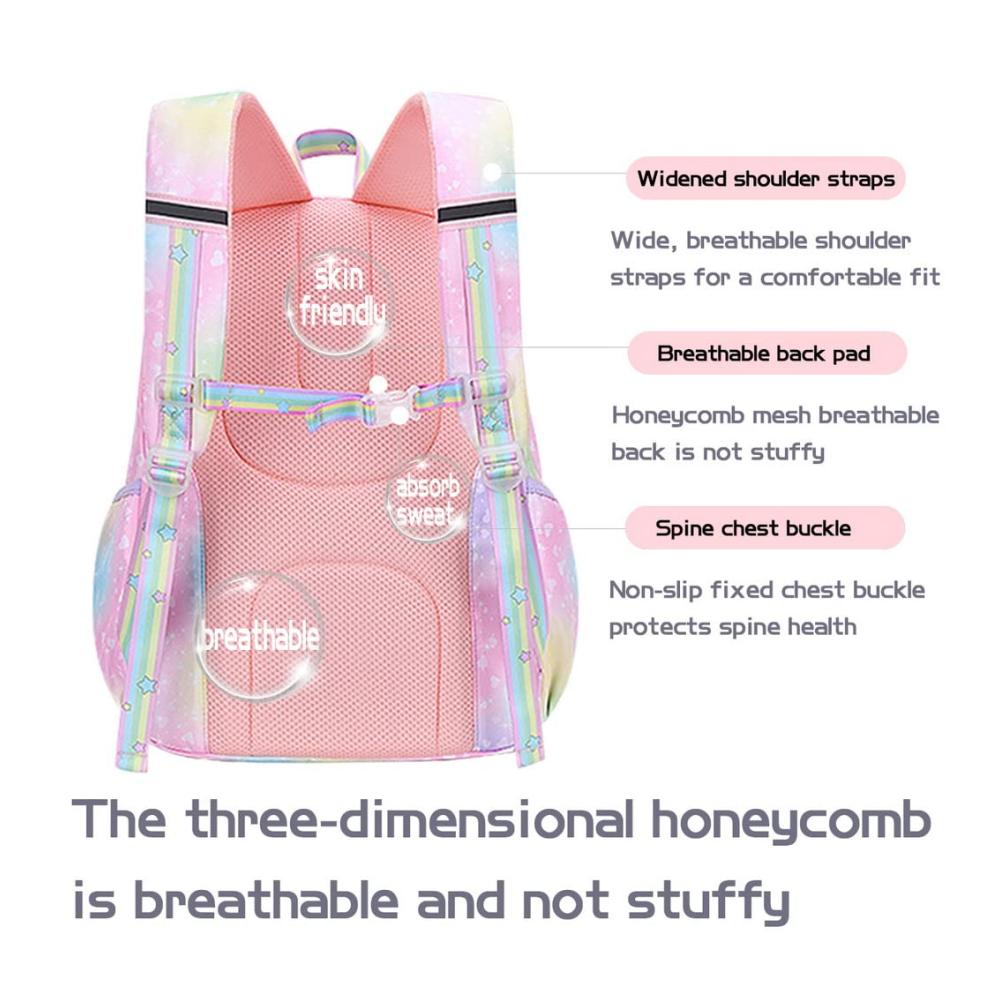 ACMEDE Mädchen Kinderrucksack – Leichter Schulranzen mit Galaxie Aufdruck für 1-6 Klasse – Kinder Schulrucksack ideal für Schule und Freizeit
