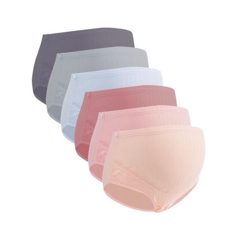 Bauchstützende Schwangerschaftsslips - Bequeme Baumwollunterwäsche für werdende Mütter (6er Pack S-XL