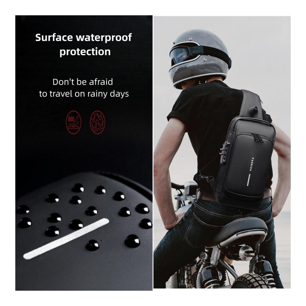 Multifunktionaler Brustbeutel mit Diebstahlsicherung und USB-Ladeanschluss – Perfekt für Radfahrer