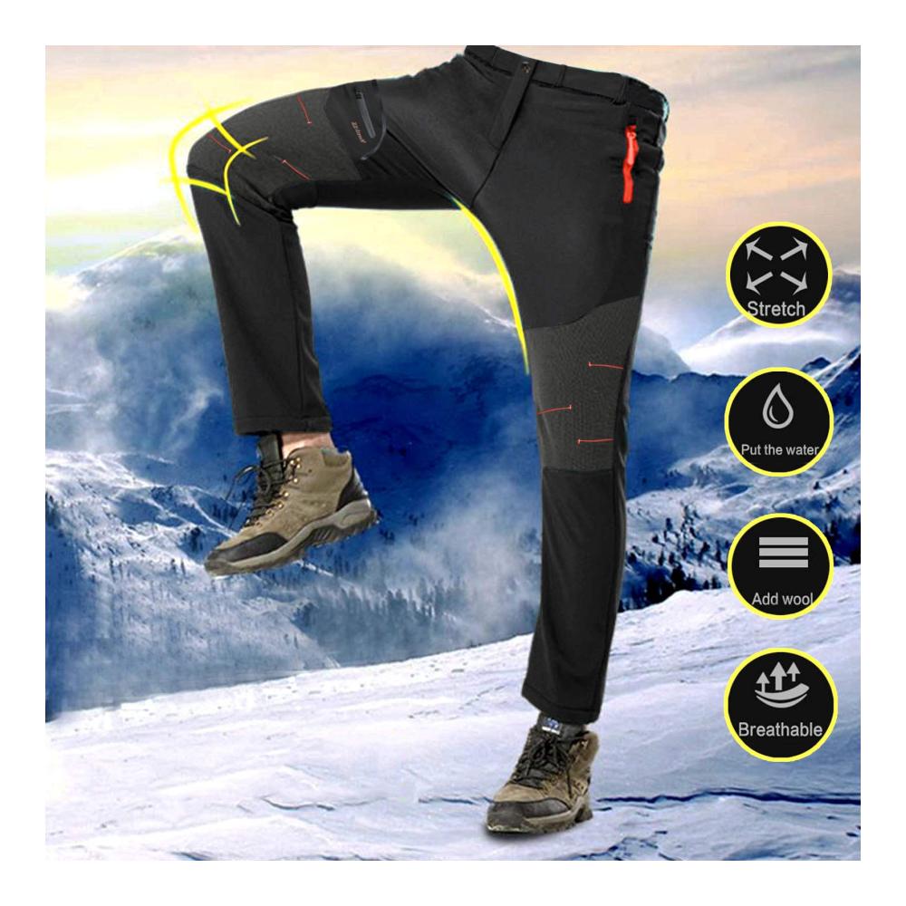 Herren Schneehose Warme Outdoorhose für Ski Fahrrad Hiking - Bunte Softshellhose für Winteraktivitäten