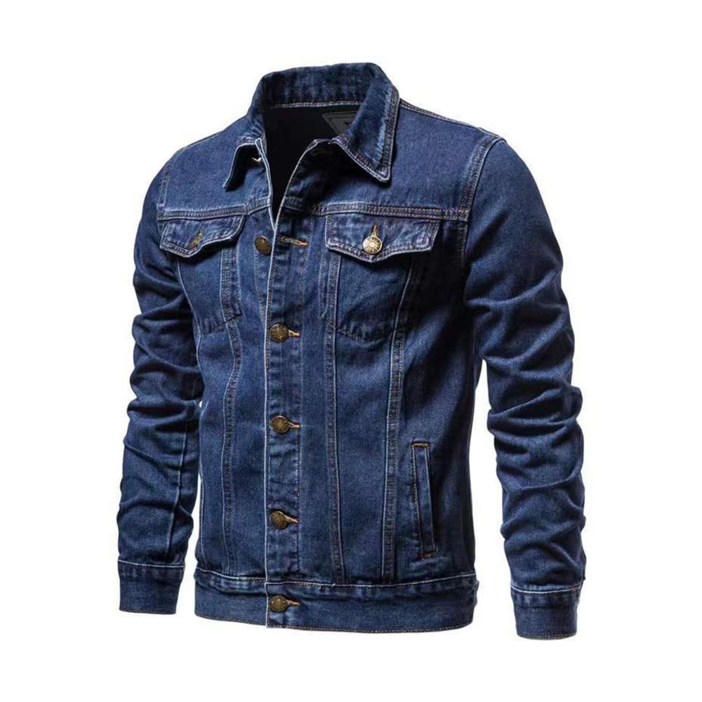 Herren Jeansjacke - Stylischer Langarm Jeans Mantel mit Umlegekragen für Streetwear-Liebhaber