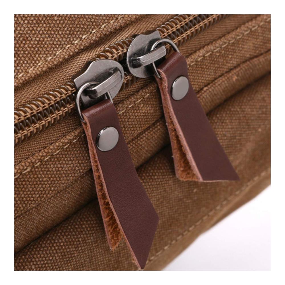Canvas Messenger Bag – Stilvolle Umhängetasche für Reisen in Kaffeefarbe