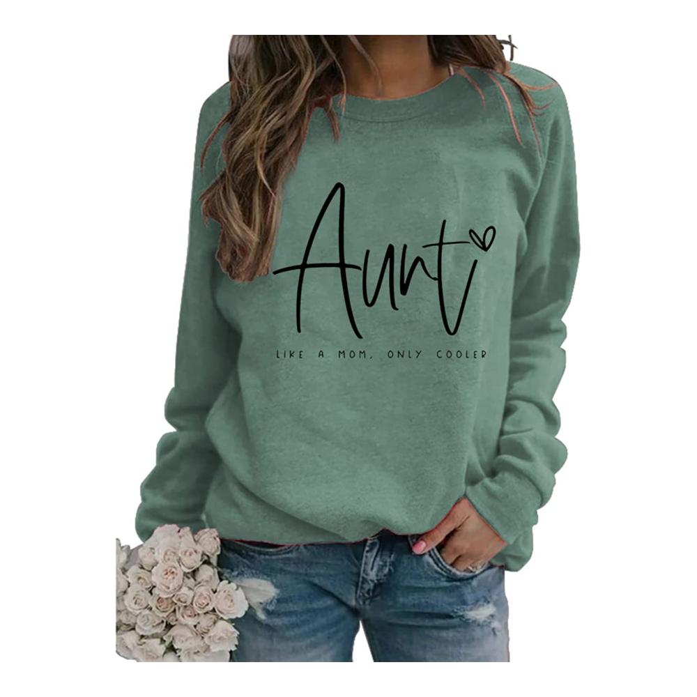 Aunt Sweatshirts Trendy Long Sleeve Crew Neck Pullovers for Women - Cool Comfy and Funny Graphic Tops