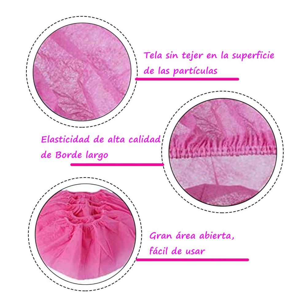 100 Stück Einweg-Galoschen aus Vliesstoff und Kunststoff für saubere Teppiche - Innen- und Außenbereich schützen Sie Ihren Boden (pink