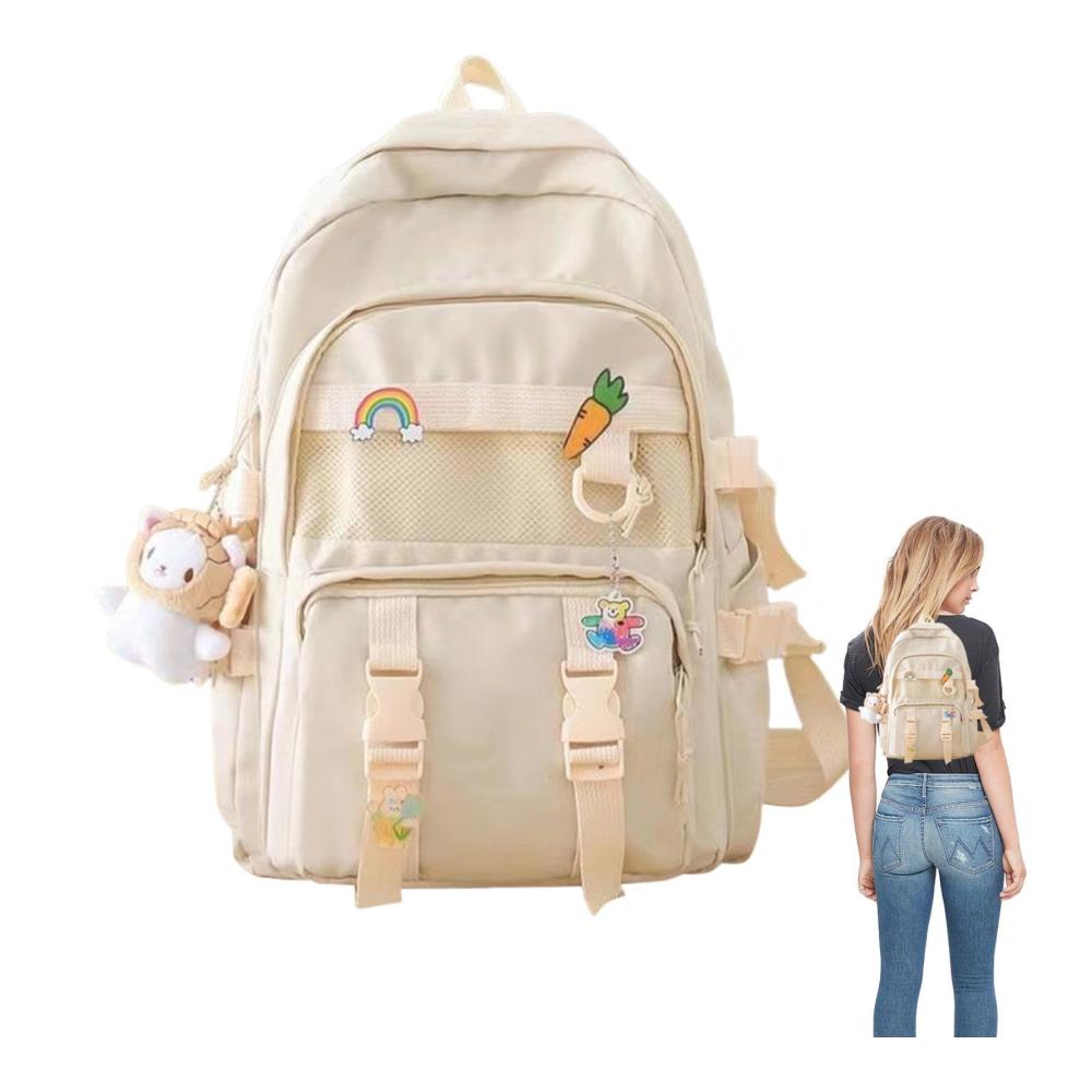 Ästhetischer Mädchen-Rucksack für Schule und Reisen mit Laptoptasche