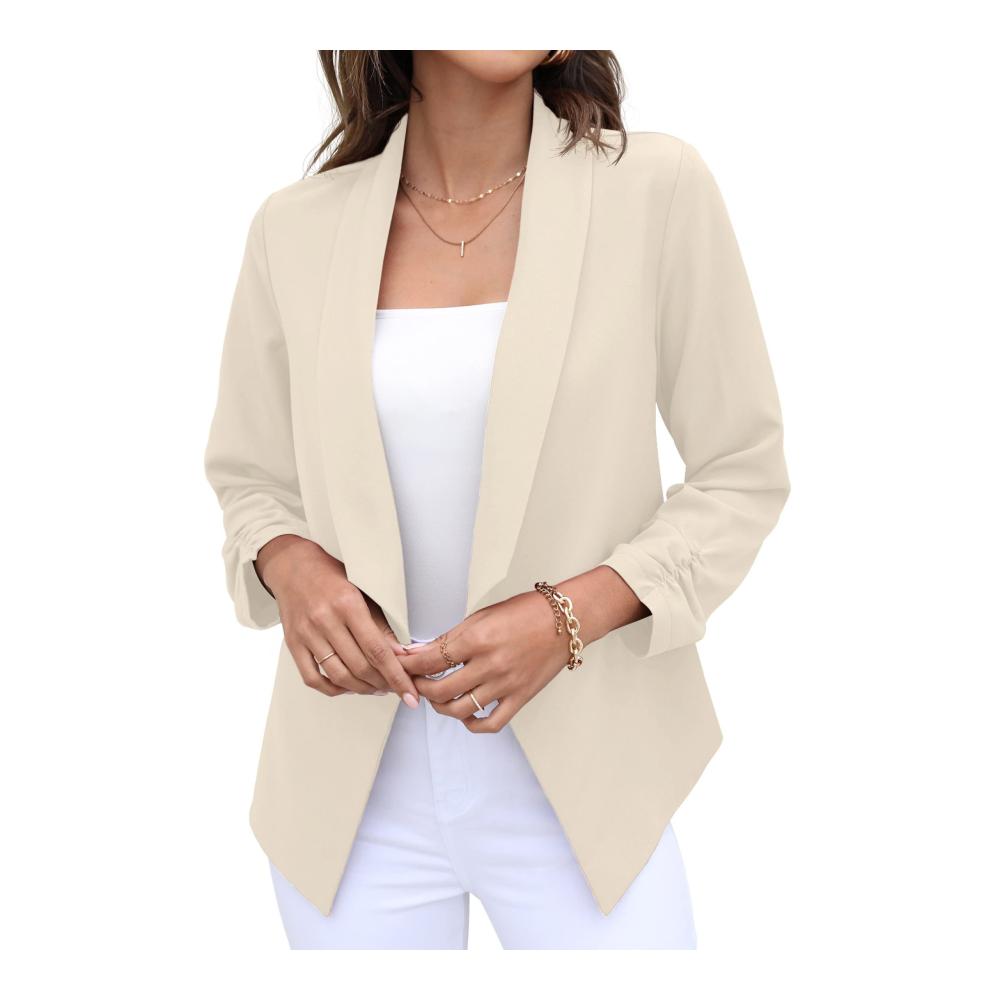 Sommerlicher Damen Blazer mit 3/4 Arm und Gerüschten Ärmeln - Ideal für Business Büro und Festliche Anlässe