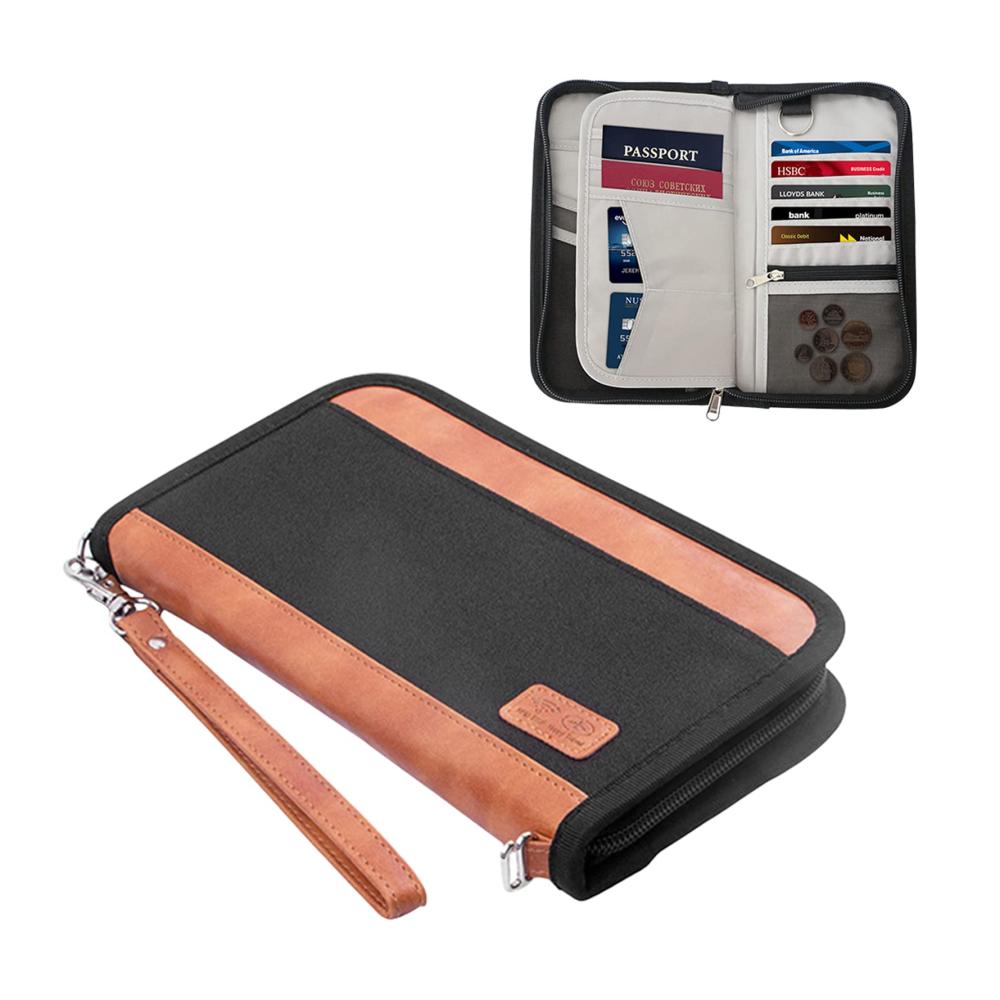 Mehrfachfächige Reisebrieftasche aus Polyester mit Kreditkartenfächern und Stift – Organisieren Sie Ihre Utensilien stilvoll