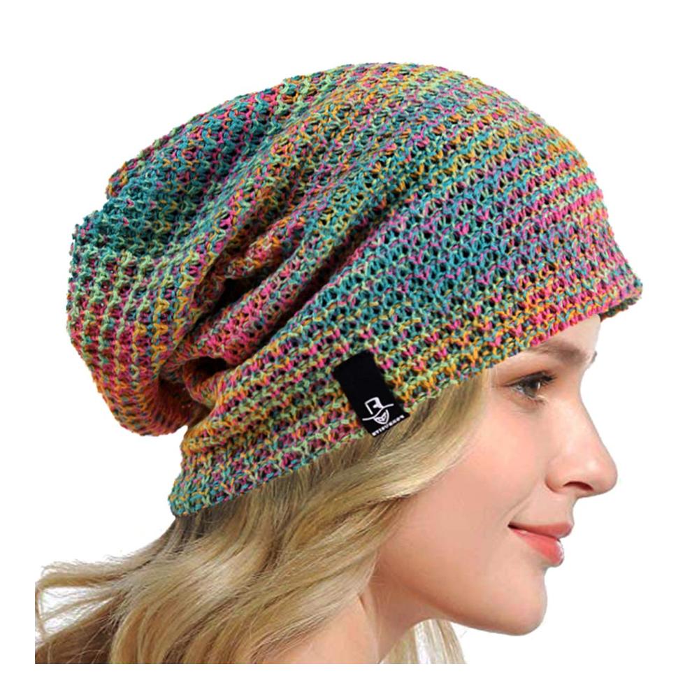 Damen Strickmütze Slouch Beanie - Trendige Baskenmütze für Winter und Sommer Lang und Baggy - Modische Skullcap Hüte B08w