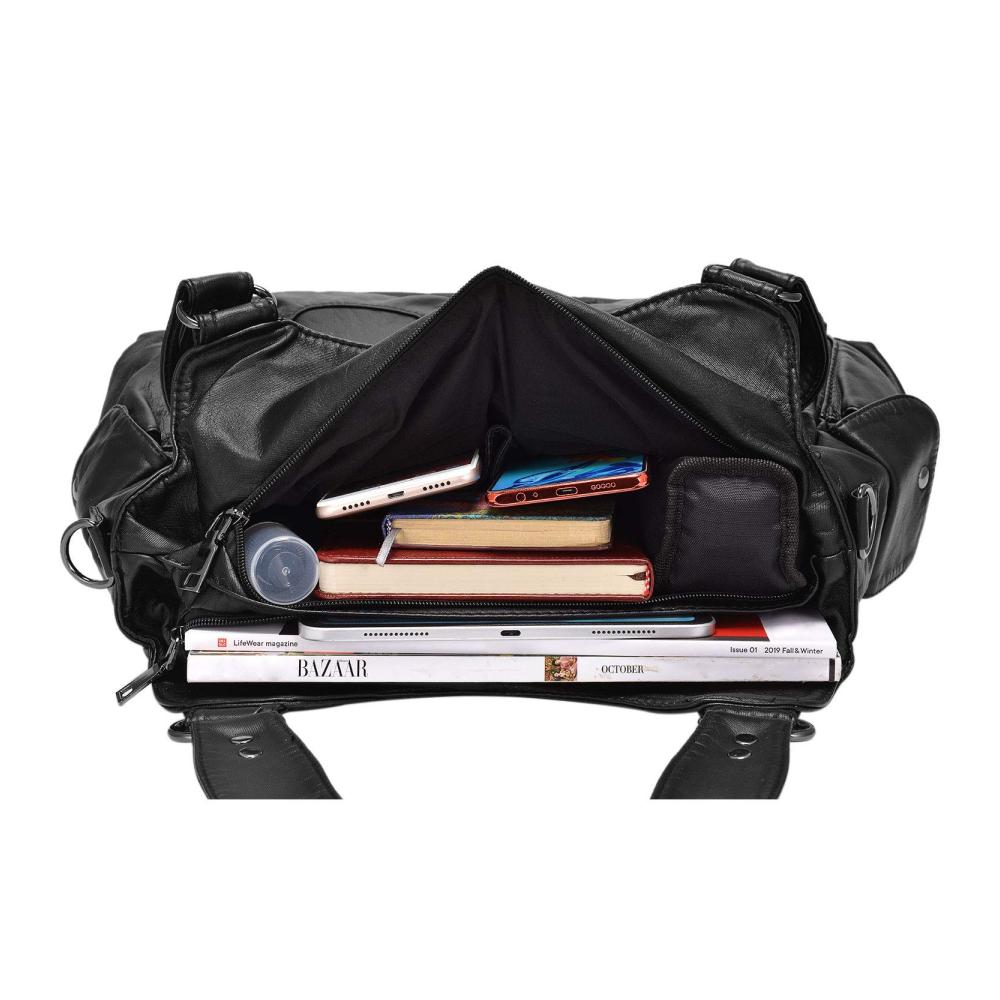 Damen Schultertasche aus Weichem Gewaschenem Leder mit Hobo-Stil Crossbody-Design und Abnehmbarem Schultergurt - Stilvolle Handtasche mit Top-Griff für Frauen