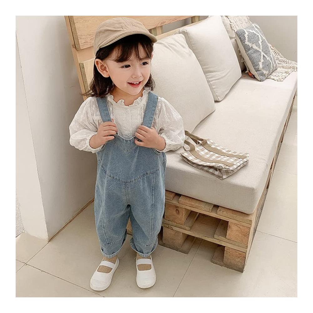 Baby Mädchen Latzhose Overall aus Baumwolle | Größen 80-120 | Jeans Hose mit Hosenträger | Kinder Overall 6-24 Monate & 3-4 Jahre | Denim Latzhosen für stylische Kleinen