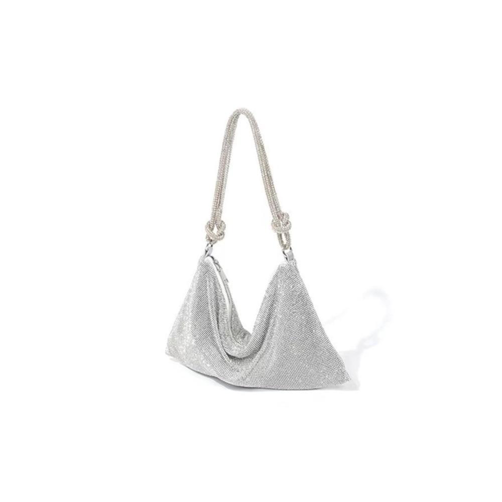 Diamant-verzierte Rucksackhandtasche mit Ziegelknoten und Metallakzenten