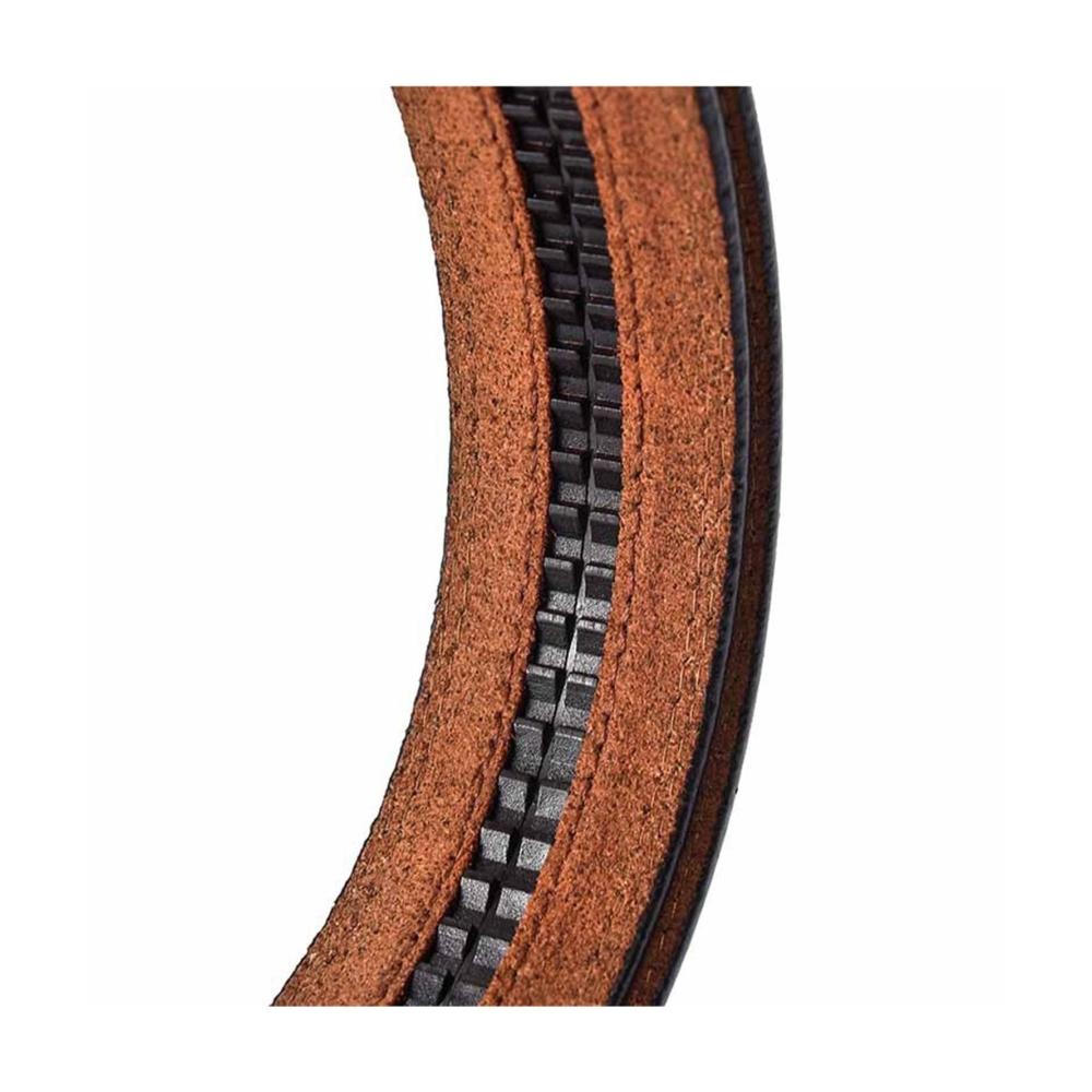 Herren Ledergürtel - Klassischer 35 cm breiter Gürtel ohne automatische Schnalle in Kaffeebraun (Größe 90cm