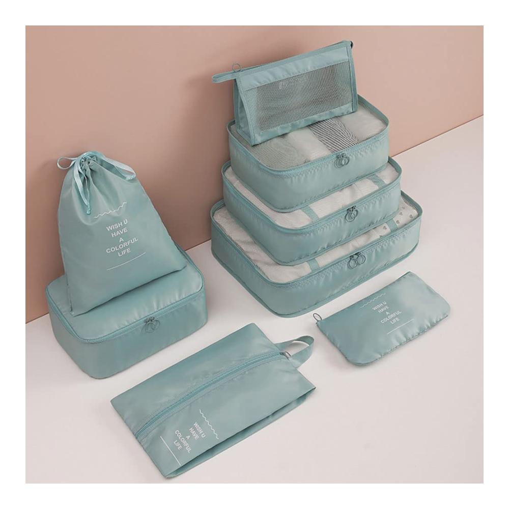8-teiliges Kofferorganizer-Set Wasserfeste Packwürfel mit Kosmetik- und Schuhbeuteln