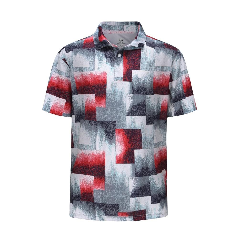 Herren Poloshirts Atmungsaktive Outdoor-Sport T-Shirts mit Schnelltrocknung für Golf - Leichte bedruckte Kurzarm Hemden für den Sommer