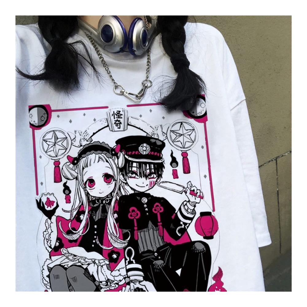 Harajuku T-Shirts mit Comics Gothic Anime-Druck – Unisex Vintage Style für Punk & japanischen Flair