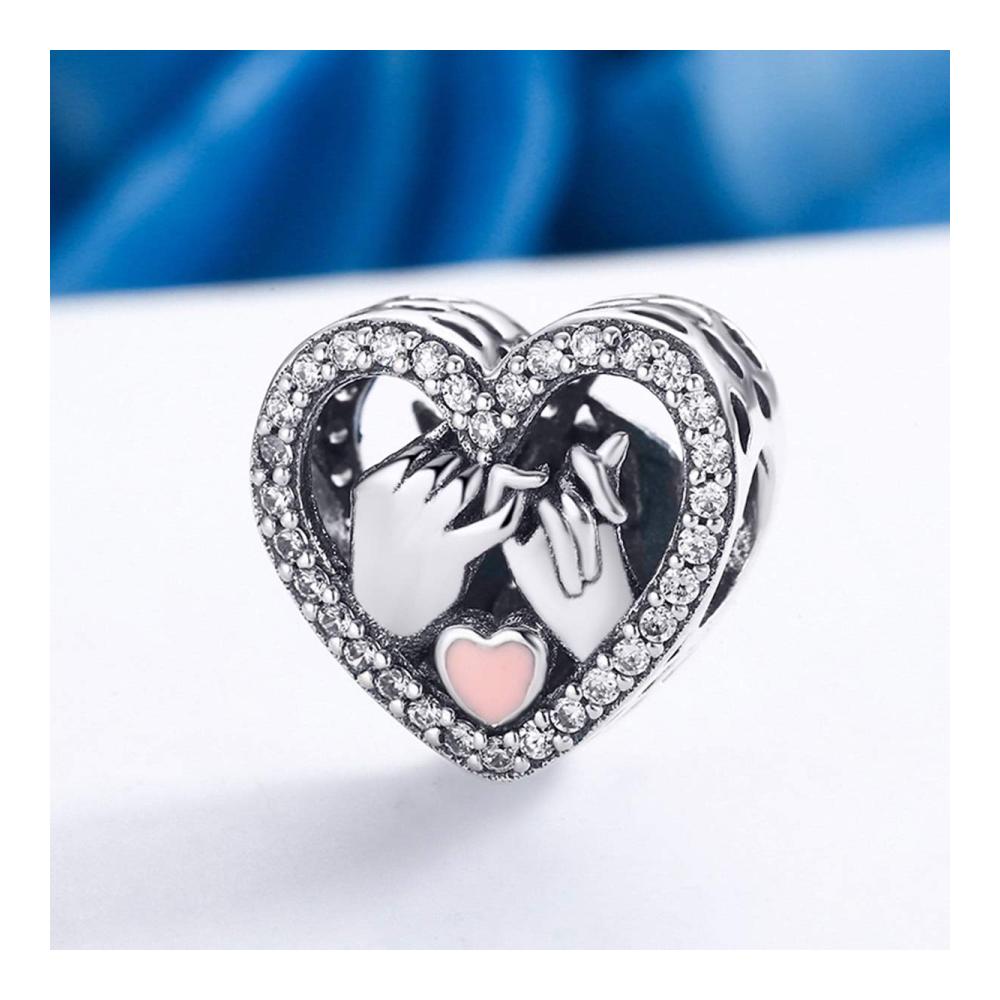 925er Sterlingsilber Herzcharms mit Händen für Pandora-Armband - Liebevolle Schmuckgeschenke