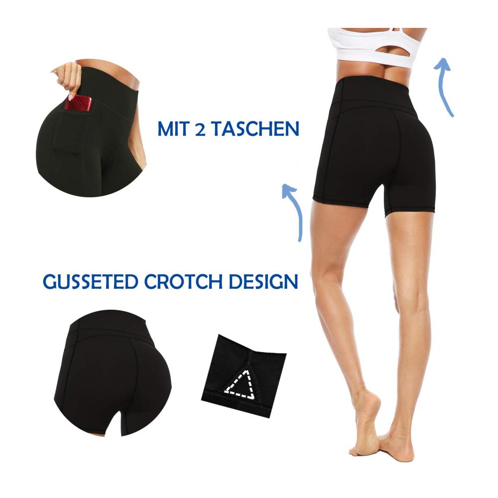 JOYSPELS Damen Radlerhose - Hochtaillierte Kurze Leggings für Sport und Laufen