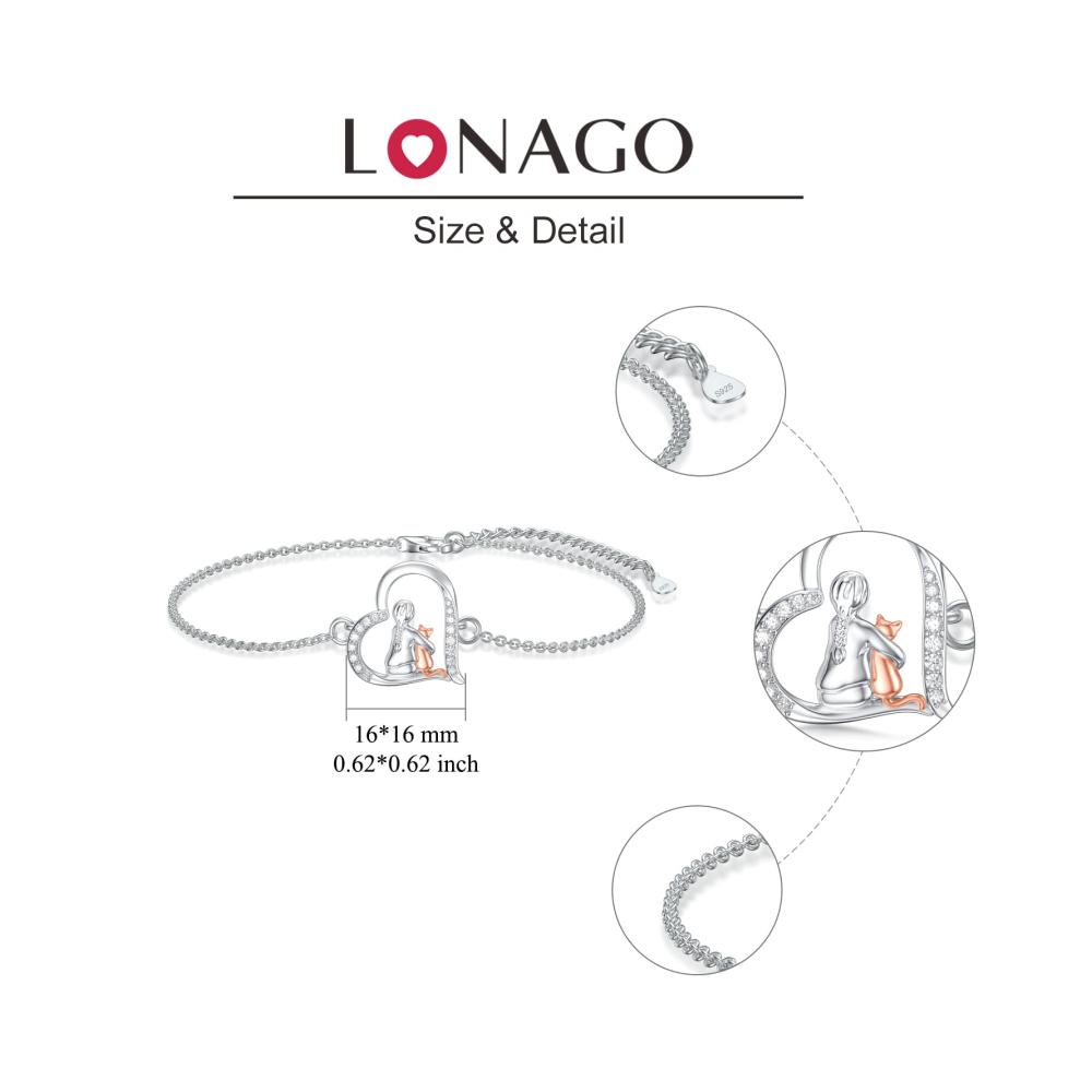 925 Sterling Silber Tier Armband - Niedliche Fuchs Elefanten Kaninchen Katze und Hund Schmuck