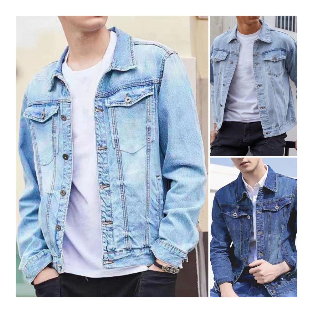 Herren Jeansjacke - Stylischer Langarm Jeans Mantel mit Umlegekragen für Streetwear-Liebhaber