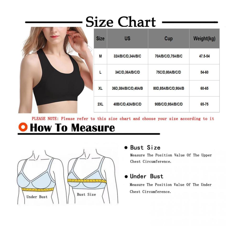Sport-BH für Damen Solide Aushöhlung Atmungslöcher Plus Size Yoga Jogging Workout Push-Up Multi-Ways – Stretched BH mit optimaler Unterstützung