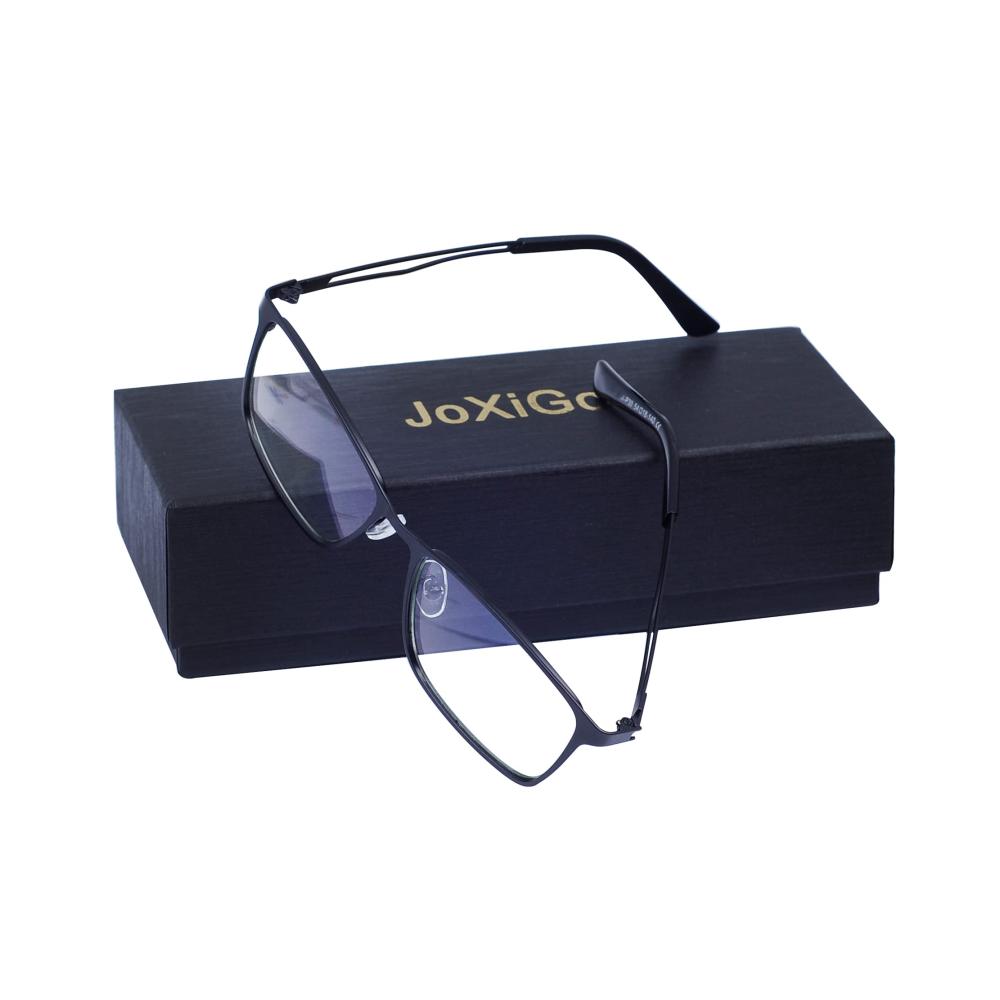 Rechteckige Metallrahmen Computerbrille für Herren mit Blaulichtfilter und UV-Schutz - Anti-Müdigkeit Brillenfassungen & Etuis
