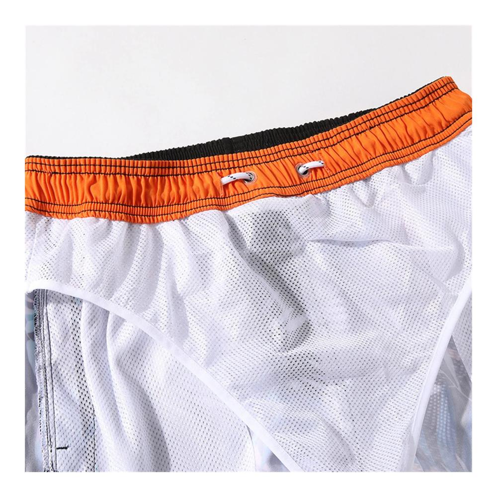 Herren Badeshorts Schwarze Sommer-Strandshorts mit elastischem Bund und Taschen