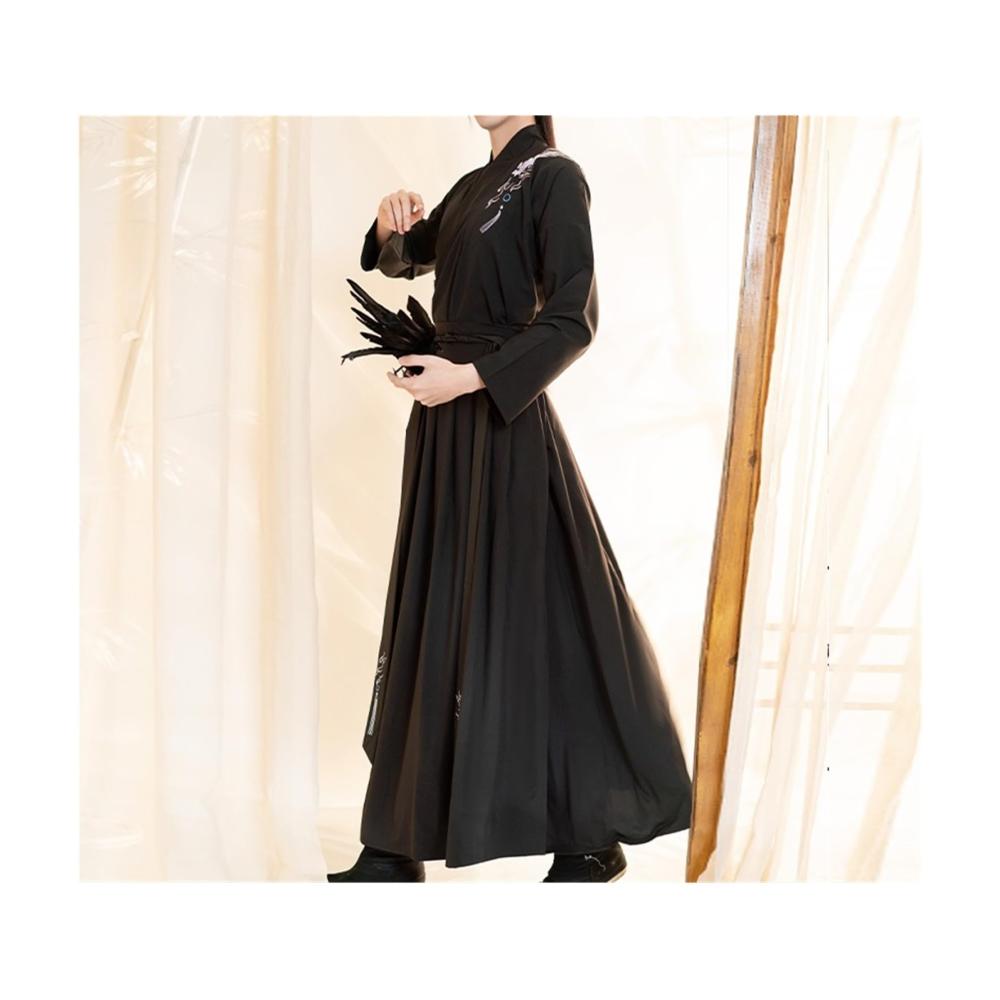 Chinesischer Samurai Hanfu Schwertkämpfer Cosplay Anzug - Schwarz 3XL Größe