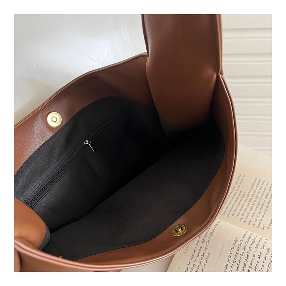 Damen Vintage Hobo Bag - Stilvolle PU Leder Umhängetasche mit Großer Kapazität für Herbst und Winter