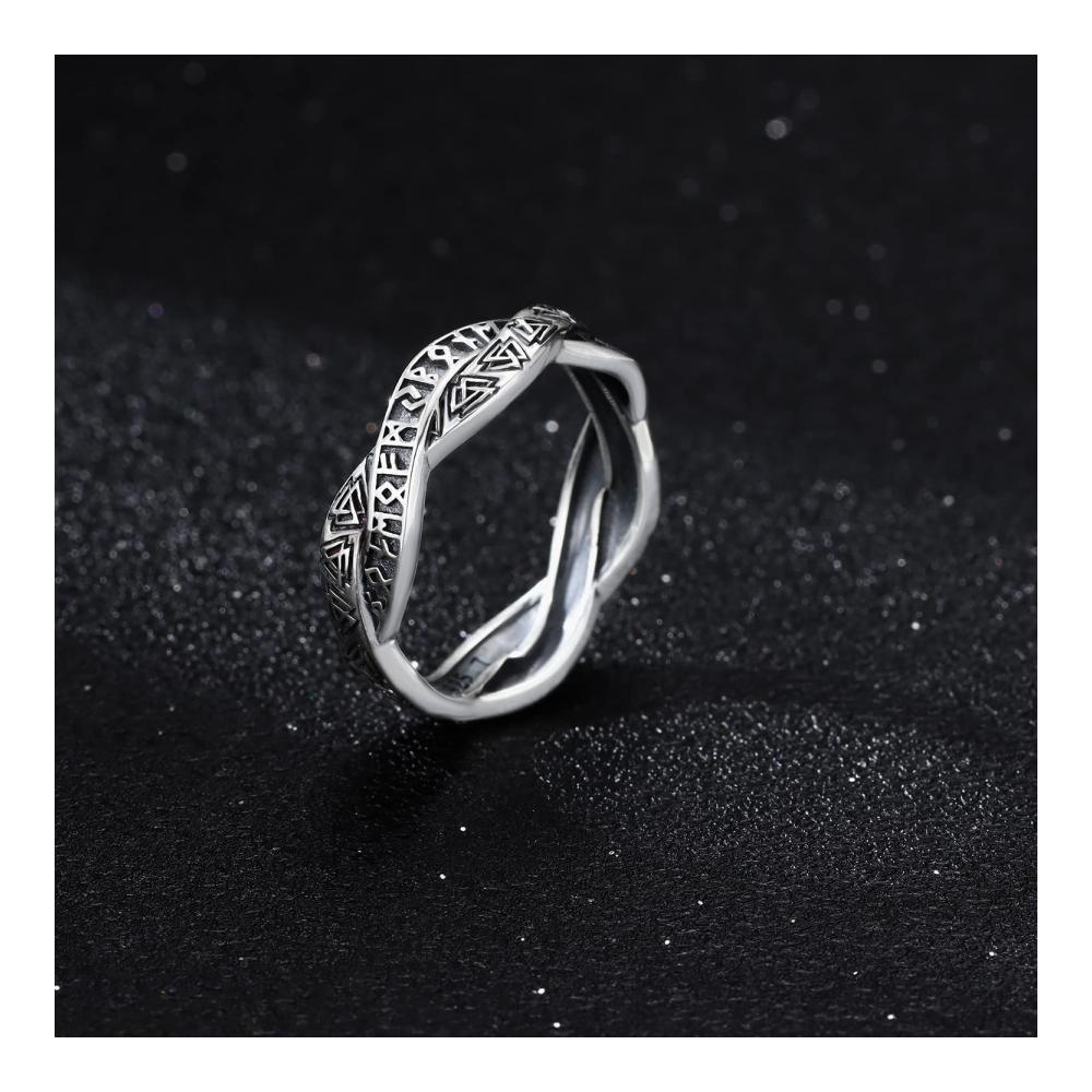 Viking Rune Ring 925 Silber - Herren Damen Schmuckring mit Geschenkbox für Geburtstag und Valentinstag