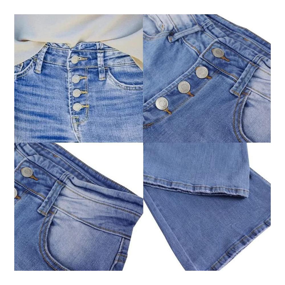 90s Vintage Button Fly High Waist Flare Leg Jeans - Stylish Relaxed Fit Denims with Stretch for Women and Juniors