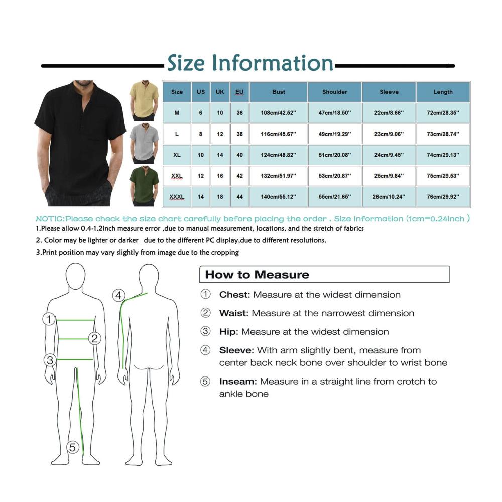 Kurzarm Retro Jogginganzug Herren | Sommer T-Shirts mit Knopfleiste für Yoga und Strand | Lockere Passform Stehkragen Bluse | Bequemes Pillingfreies T-Shirt in Leichter Ausführung