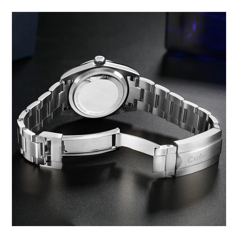 Automatikuhr für Herren Elegante 36MM mechanische Armbanduhr mit Saphirglas und Edelstahlarmband