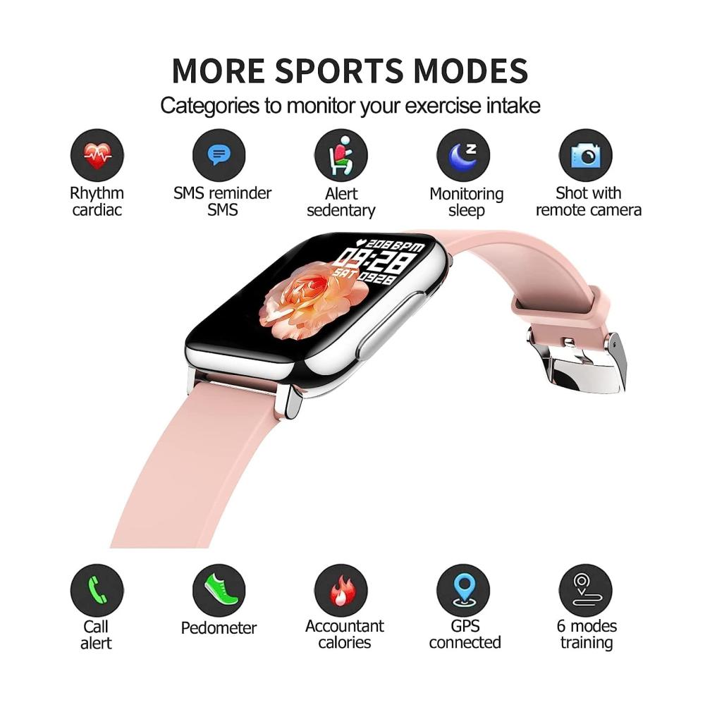 Fashion Smartwatches YIUTERA - IP67 Wasserdichte Smartwatch mit 155 Zoll Display Blutdruckmessung Herzfrequenz Schlafmonitor Sportuhr und Schrittzähler - Für Damen und Herren im Trend