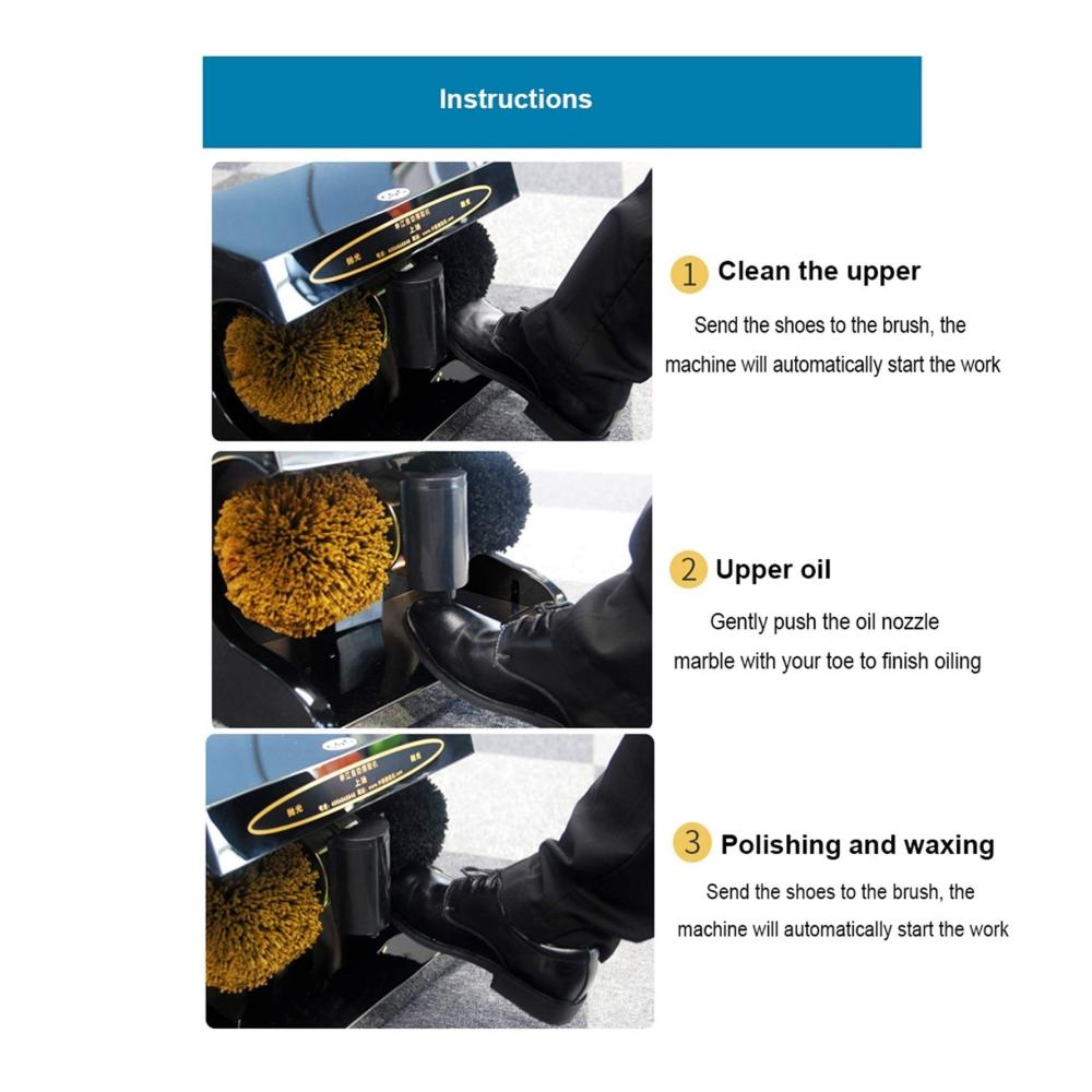 Automatische Schuhputzmaschine - Leistungsstarke Bodenpolierer mit Induktionsfunktion Handarmlehne und Sphärischer Weicher Bürste - Perfekt für Zuhause oder öffentliche Bereiche (Farbe E