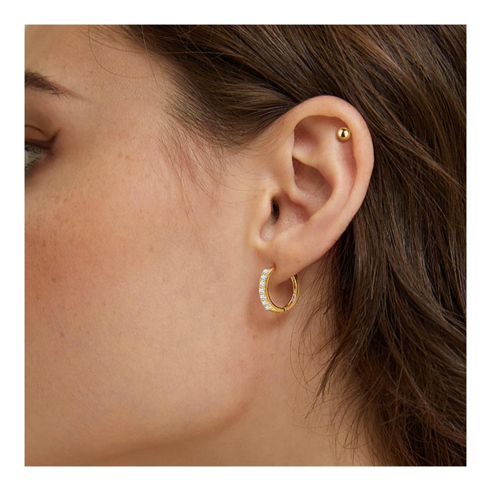 11 Paar Edelstahl Damenohrringe Set - Creolen Evil Eye Anhänger Stern CZ Bar Kugel Kettenohrring Mini Creolen Baumelnde Reif-Ohrringe
