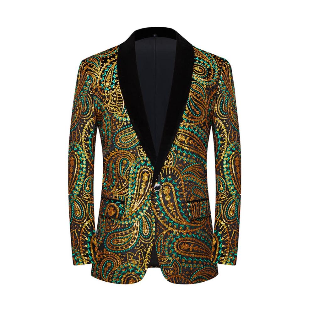 Pailletten-Anzugjacke für Herren Modische Eleganz für Partys Hochzeiten & mehr