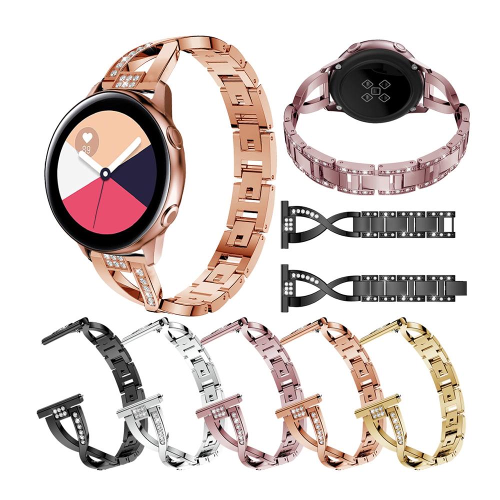 Galaxy Watch 5 Uhrenarmband - Damen Fitness-Armband aus Edelstahl mit Strassgliedern - Verstellbar für Watch 4 Classic & 5 Pro - MVRYCE (Y01