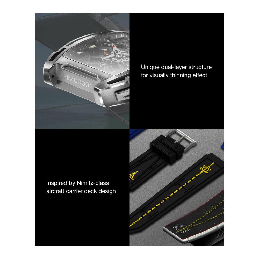 CIGA Design Automatikuhr Herren - Z Serie Flugzeugträger-Ausgabe Edelstahl mit Titan-IP-Beschichtung stilvolle Armbanduhr für Männer