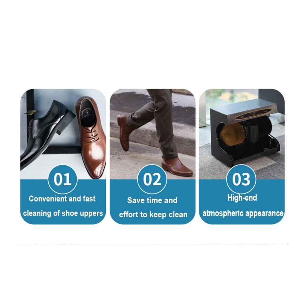 Automatische Schuhputzmaschine - Leistungsstarke Bodenpolierer mit Induktionsfunktion Handarmlehne und Sphärischer Weicher Bürste - Perfekt für Zuhause oder öffentliche Bereiche (Farbe E