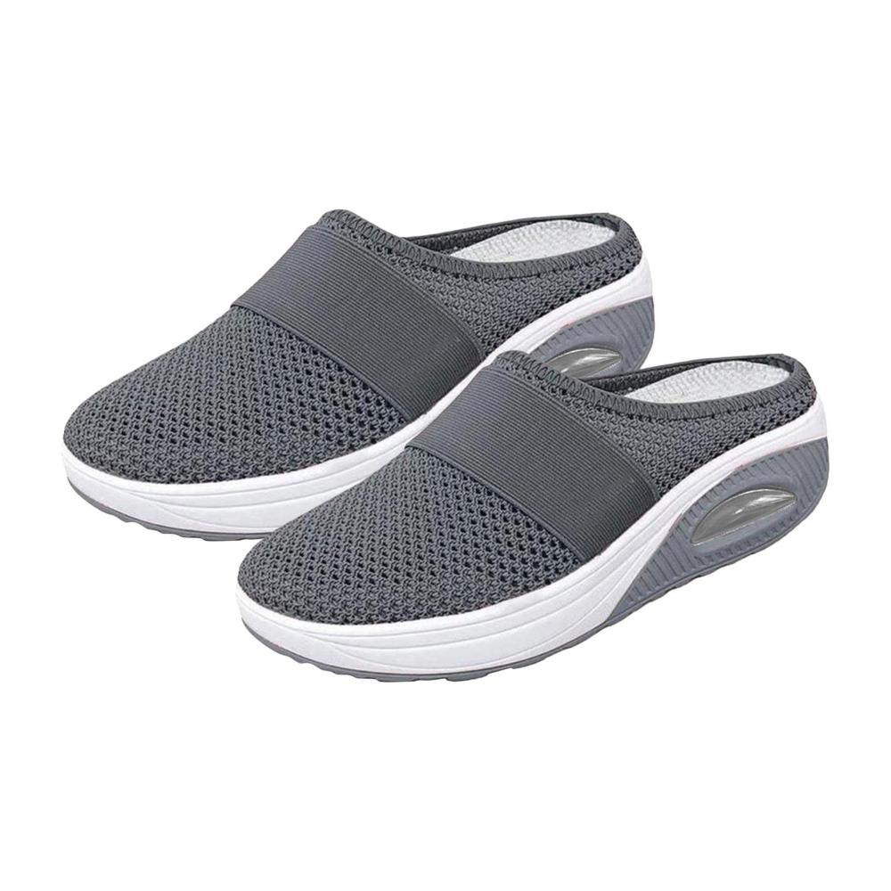 Orthopädische Damen Sneaker 2023 Bequeme Slip-On Air Cushion Wanderschuhe mit Mesh Stretch – Leichte Sportschuhe für Damen