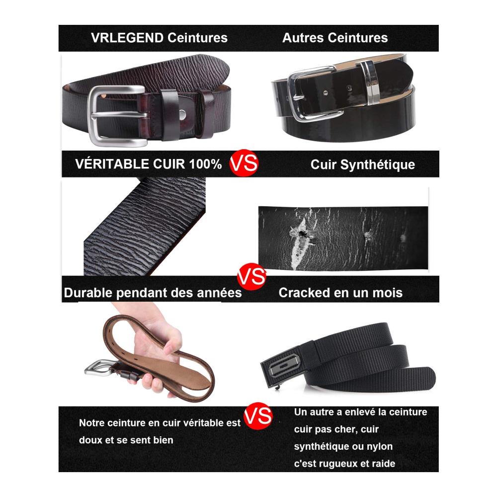 Hochwertiger Herrengürtel aus 100% Echtleder - Stilvoller Ledergürtel für Männer Hosengürtel Jeansgürtel Arbeitsgürtel - Breite 3.8cm