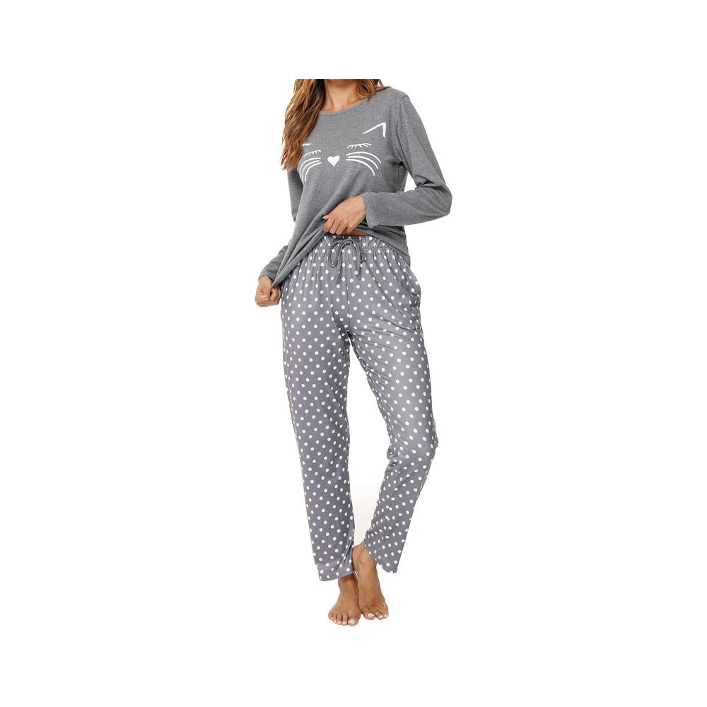 Damen Baumwolle Pyjama Set Langarm | Bequeme Lounge Pjs für Frauen | Weiche Damen Baumwolle Pjs | Schlafanzug Damen Baumwolle | Pyjama Sets Damen 1 Set | Damen Baumwolle Pyjamas für erholsamen Schlaf