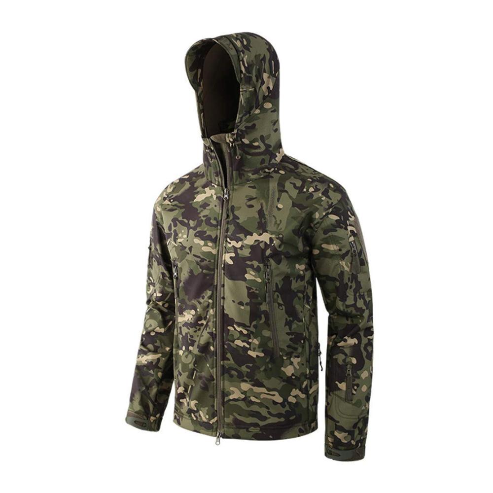 Herren Camouflage Softshelljacke Wasserdichte winddichte Military Funktionsjacke für Jagd Winter & Skifahren